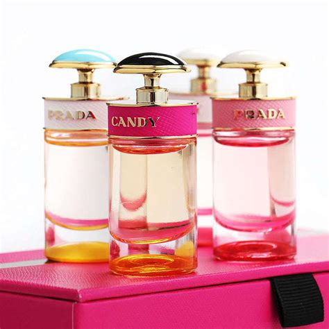 prada candy perfume set with bag|Prada Candy miniature set.